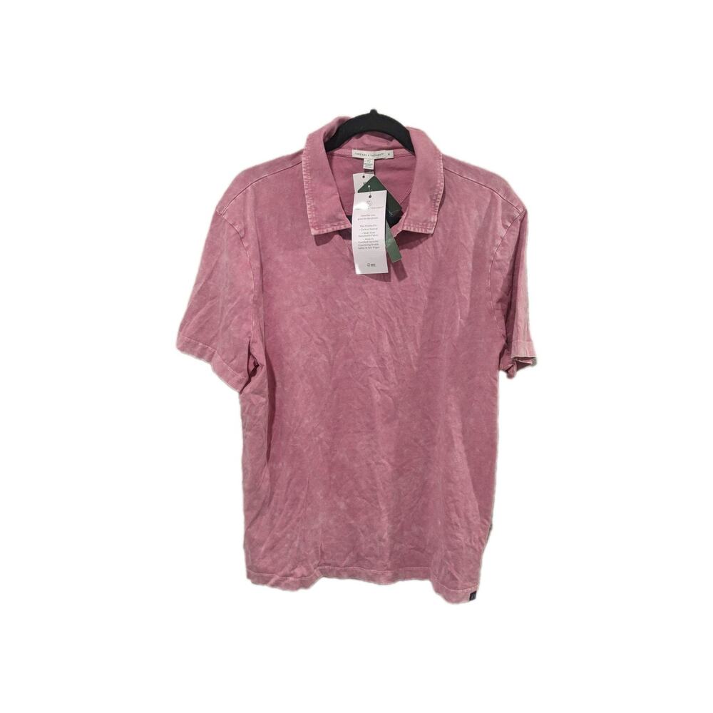 Threads 4 Thought Men's Jared Pink M Mineral Wash Polo NWT